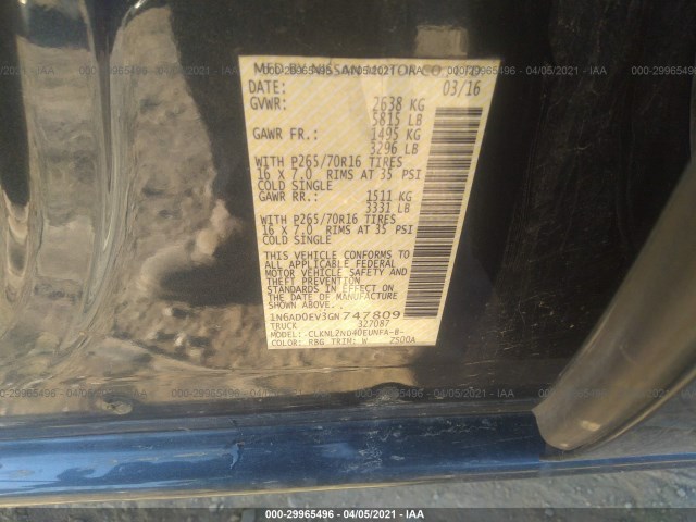 Photo 8 VIN: 1N6AD0EV3GN747809 - NISSAN FRONTIER 