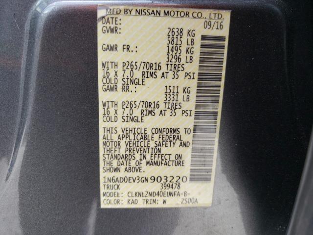 Photo 9 VIN: 1N6AD0EV3GN903220 - NISSAN FRONTIER S 