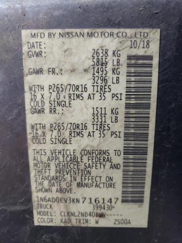 Photo 11 VIN: 1N6AD0EV3KN716147 - NISSAN FRONTIER 