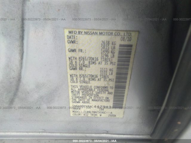 Photo 8 VIN: 1N6AD0EV4AC447943 - NISSAN FRONTIER 