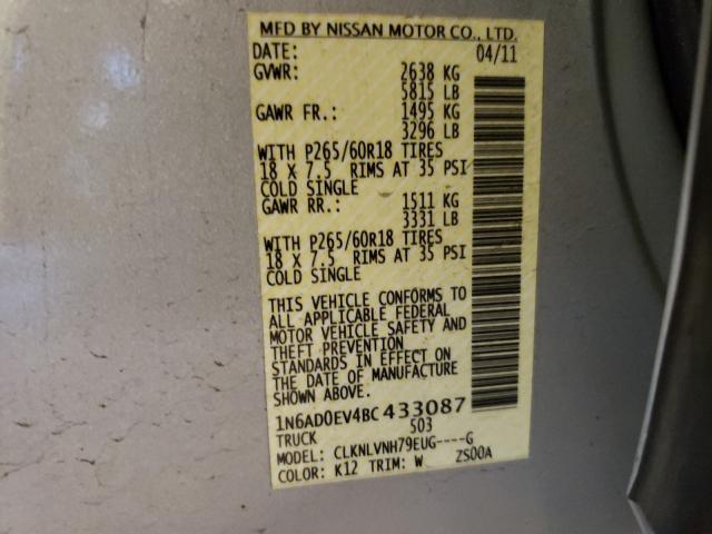 Photo 9 VIN: 1N6AD0EV4BC433087 - NISSAN FRONTIER S 