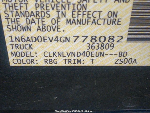 Photo 8 VIN: 1N6AD0EV4GN778082 - NISSAN FRONTIER 