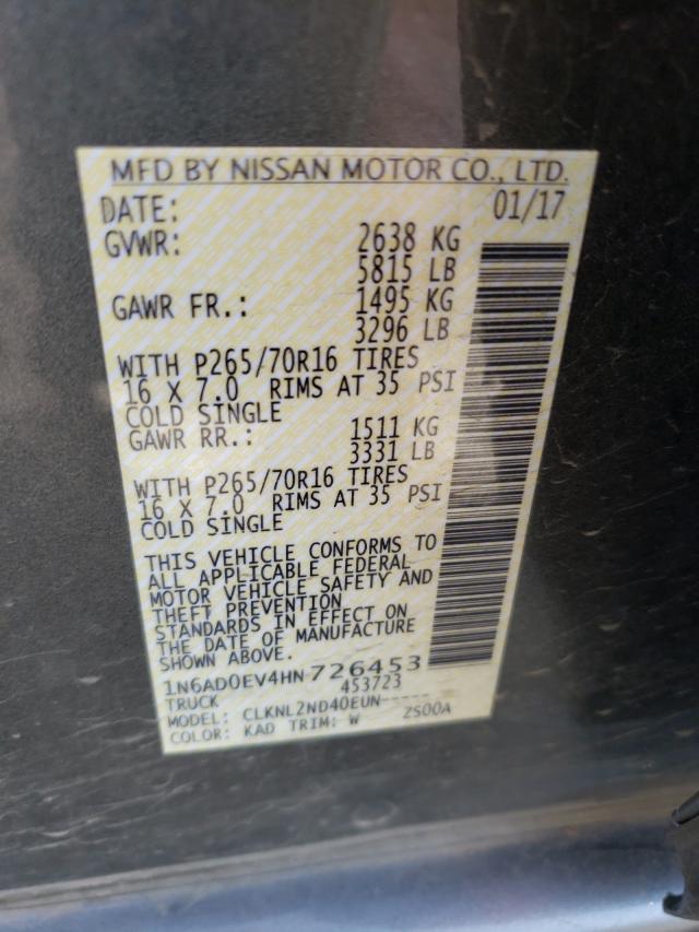 Photo 9 VIN: 1N6AD0EV4HN726453 - NISSAN FRONTIER S 