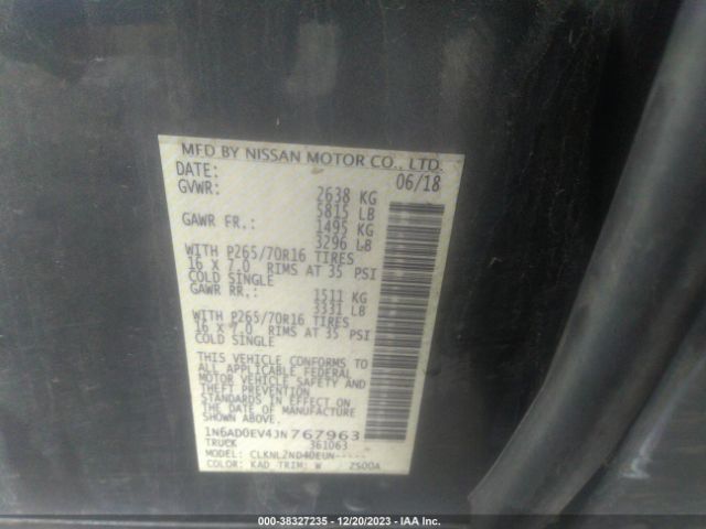 Photo 8 VIN: 1N6AD0EV4JN767963 - NISSAN FRONTIER 