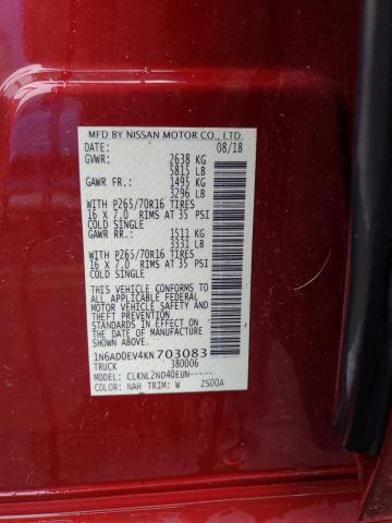 Photo 11 VIN: 1N6AD0EV4KN703083 - NISSAN FRONTIER S 