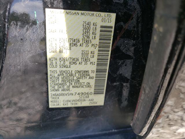 Photo 9 VIN: 1N6AD0EV5FN749060 - NISSAN FRONTIER S 