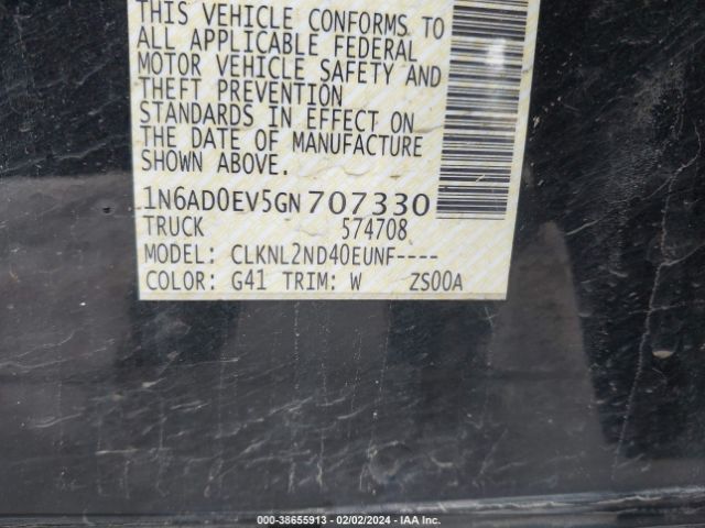 Photo 8 VIN: 1N6AD0EV5GN707330 - NISSAN FRONTIER 