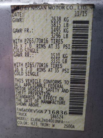 Photo 9 VIN: 1N6AD0EV5GN716836 - NISSAN FRONTIER S 