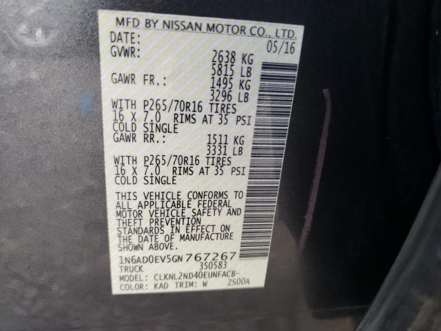 Photo 9 VIN: 1N6AD0EV5GN767267 - NISSAN FRONTIER S 