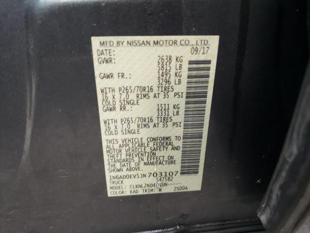 Photo 9 VIN: 1N6AD0EV5JN703107 - NISSAN FRONTIER S 