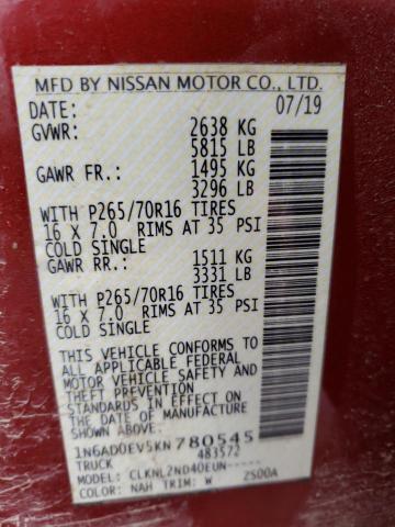 Photo 12 VIN: 1N6AD0EV5KN780545 - NISSAN FRONTIER S 