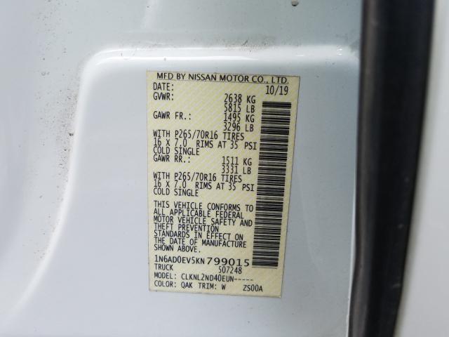 Photo 9 VIN: 1N6AD0EV5KN799015 - NISSAN FRONTIER S 