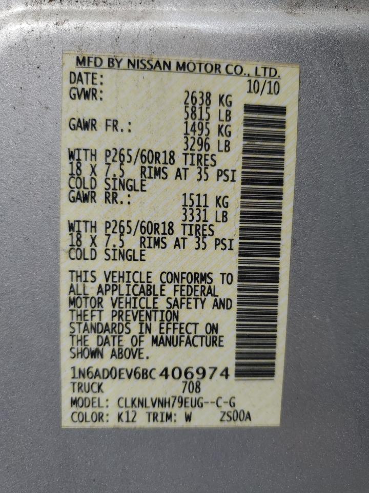 Photo 11 VIN: 1N6AD0EV6BC406974 - NISSAN NAVARA (FRONTIER) 