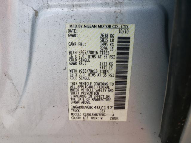 Photo 9 VIN: 1N6AD0EV6BC407137 - NISSAN FRONTIER S 