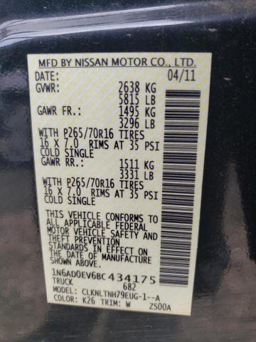 Photo 11 VIN: 1N6AD0EV6BC434175 - NISSAN FRONTIER S 