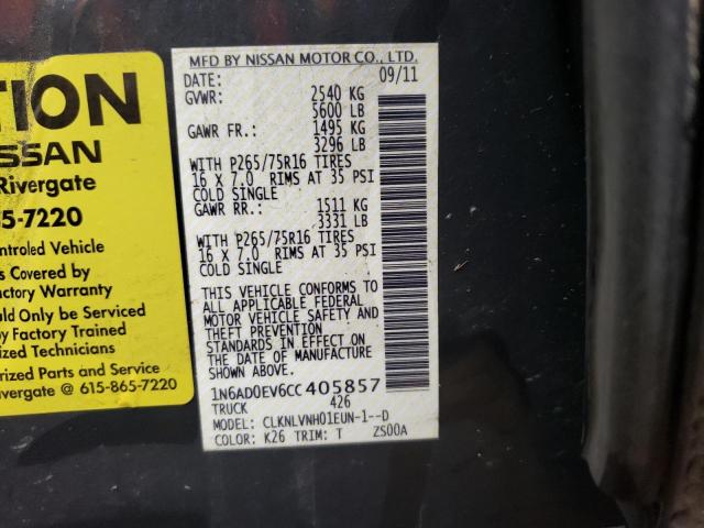 Photo 9 VIN: 1N6AD0EV6CC405857 - NISSAN FRONTIER S 