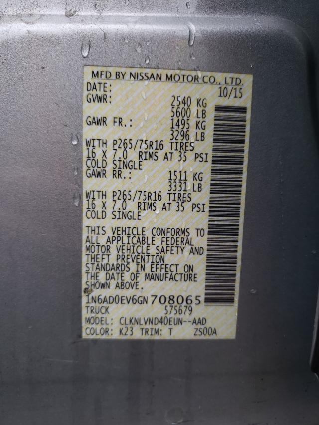 Photo 9 VIN: 1N6AD0EV6GN708065 - NISSAN FRONTIER 