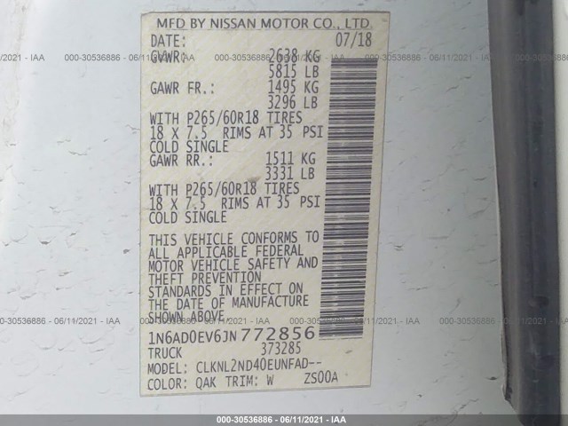 Photo 8 VIN: 1N6AD0EV6JN772856 - NISSAN FRONTIER 