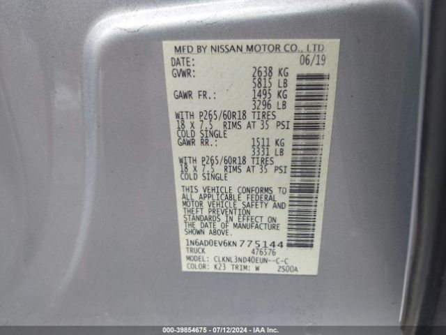 Photo 8 VIN: 1N6AD0EV6KN775144 - NISSAN FRONTIER 