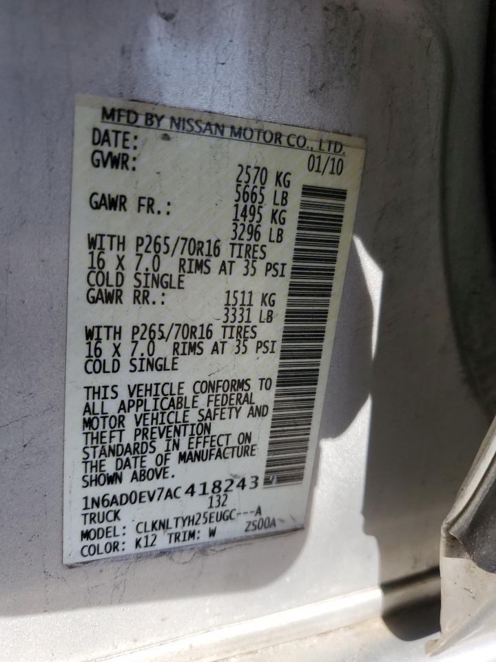 Photo 12 VIN: 1N6AD0EV7AC418243 - NISSAN NAVARA (FRONTIER) 