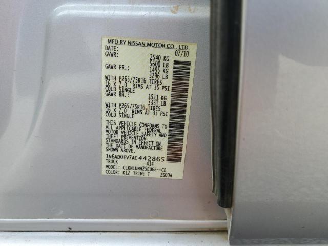 Photo 11 VIN: 1N6AD0EV7AC442865 - NISSAN FRONTIER 