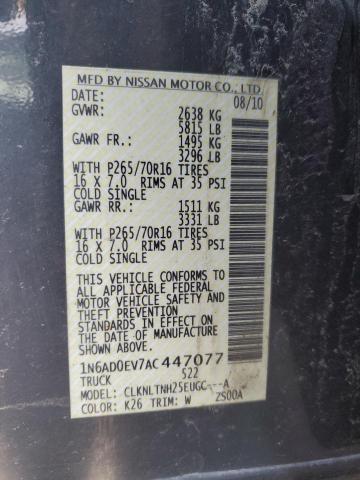 Photo 11 VIN: 1N6AD0EV7AC447077 - NISSAN FRONTIER 