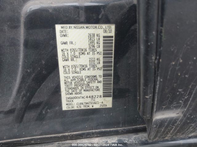 Photo 8 VIN: 1N6AD0EV7AC448228 - NISSAN FRONTIER 