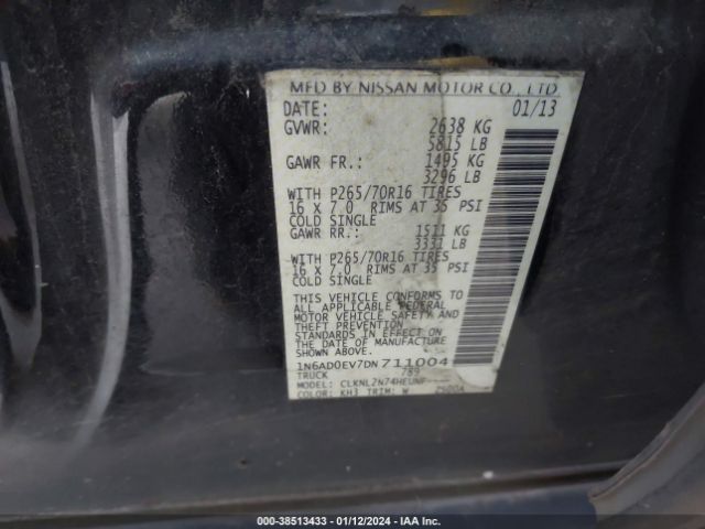 Photo 8 VIN: 1N6AD0EV7DN711004 - NISSAN FRONTIER 