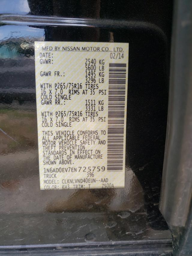 Photo 9 VIN: 1N6AD0EV7EN725759 - NISSAN FRONTIER S 