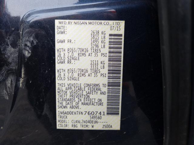 Photo 9 VIN: 1N6AD0EV7FN760741 - NISSAN FRONTIER S 