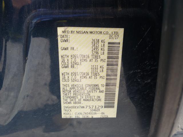 Photo 9 VIN: 1N6AD0EV7HN757129 - NISSAN FRONTIER S 