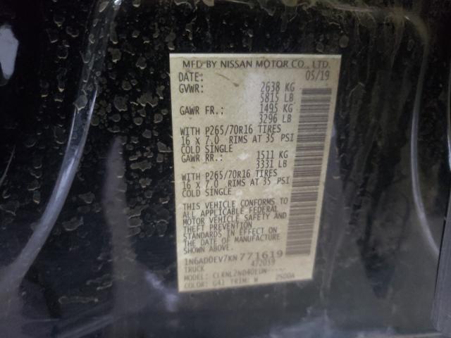 Photo 9 VIN: 1N6AD0EV7KN771619 - NISSAN FRONTIER S 