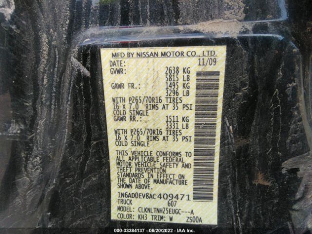 Photo 8 VIN: 1N6AD0EV8AC409471 - NISSAN FRONTIER 