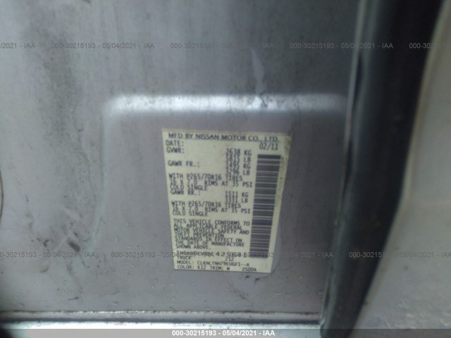 Photo 8 VIN: 1N6AD0EV8BC425641 - NISSAN FRONTIER 