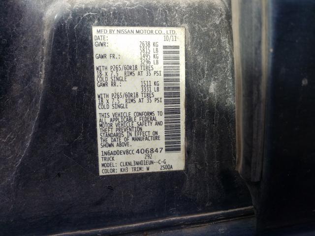 Photo 9 VIN: 1N6AD0EV8CC406847 - NISSAN FRONTIER S 