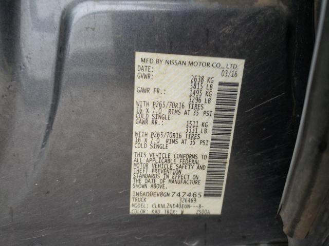 Photo 11 VIN: 1N6AD0EV8GN747465 - NISSAN FRONTIER 