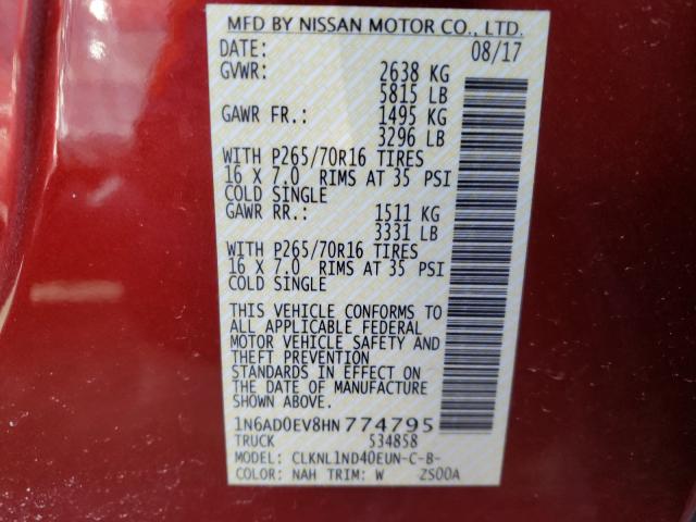 Photo 9 VIN: 1N6AD0EV8HN774795 - NISSAN FRONTIER S 