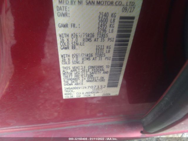 Photo 8 VIN: 1N6AD0EV8JN707152 - NISSAN FRONTIER 