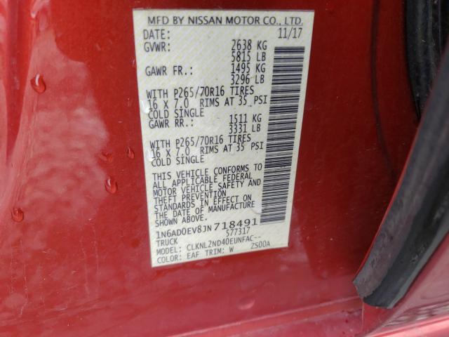 Photo 9 VIN: 1N6AD0EV8JN718491 - NISSAN FRONTIER S 