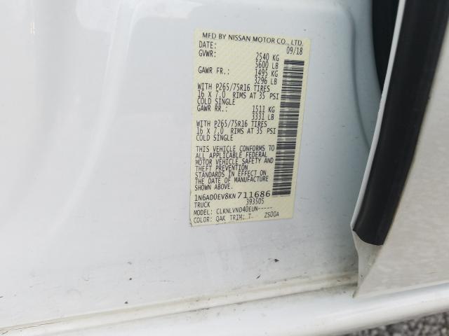 Photo 9 VIN: 1N6AD0EV8KN711686 - NISSAN FRONTIER S 