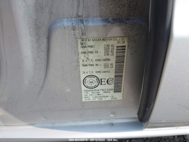 Photo 8 VIN: 1N6AD0EV9JN762340 - NISSAN FRONTIER 