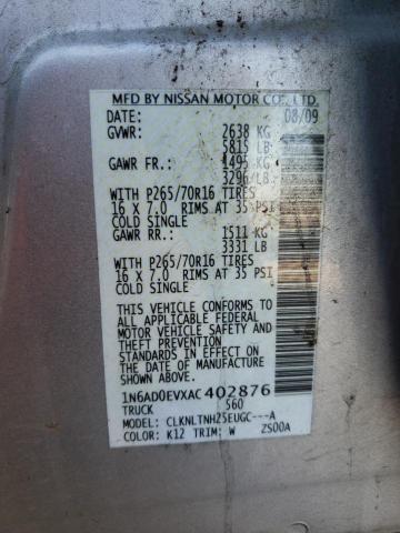 Photo 9 VIN: 1N6AD0EVXAC402876 - NISSAN FRONTIER C 