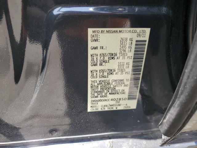 Photo 11 VIN: 1N6AD0EVXCC402850 - NISSAN FRONTIER S 