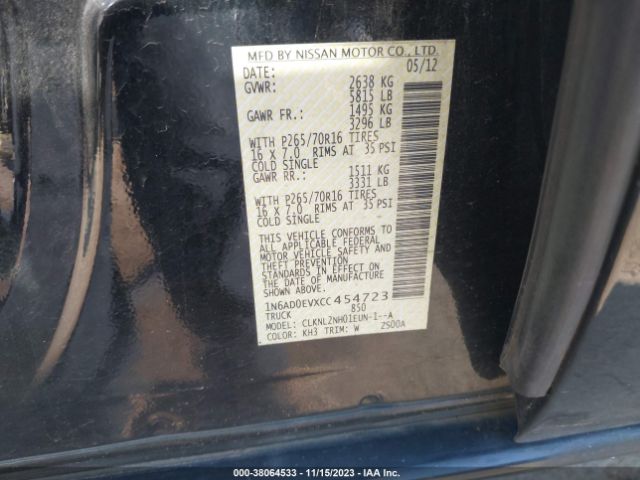 Photo 8 VIN: 1N6AD0EVXCC454723 - NISSAN FRONTIER 