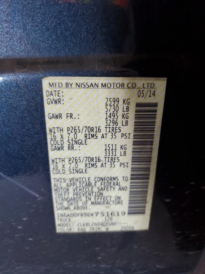 Photo 11 VIN: 1N6AD0FR9EN751619 - NISSAN NAVARA (FRONTIER) 