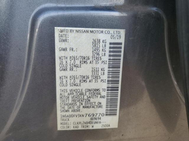 Photo 11 VIN: 1N6AD0FV3KN769770 - NISSAN FRONTIER S 