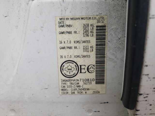 Photo 11 VIN: 1N6AD0FV4JN710810 - NISSAN FRONTIER S 