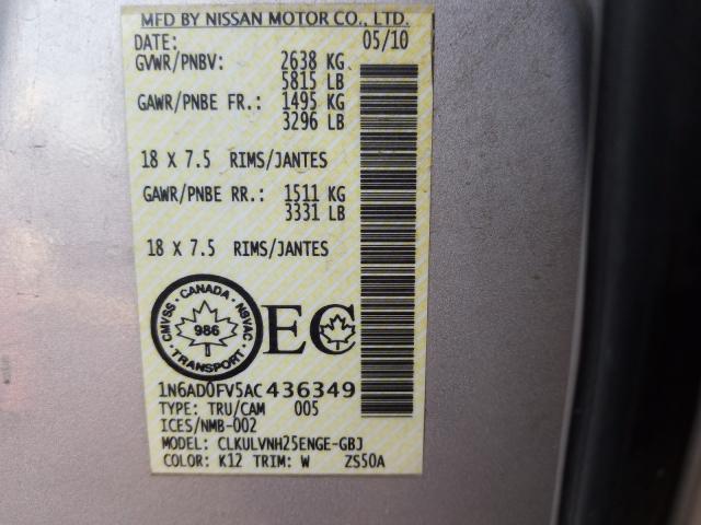 Photo 9 VIN: 1N6AD0FV5AC436349 - NISSAN FRONTIER C 