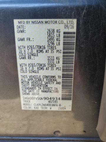 Photo 11 VIN: 1N6AD0FV5GN904934 - NISSAN FRONTIER S 