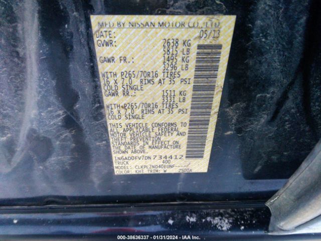 Photo 8 VIN: 1N6AD0FV7DN734412 - NISSAN FRONTIER 